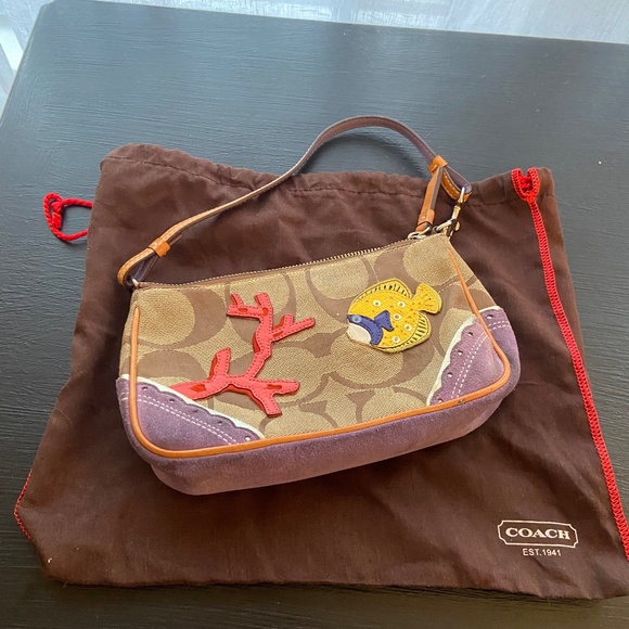 COACH shoulder bag/ small purse - tropical fish - Picture 1 of 5